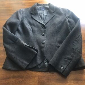 Gap Patched Elbow Dark Gray Tweed 3-Button Blazer Jacket in size 2!